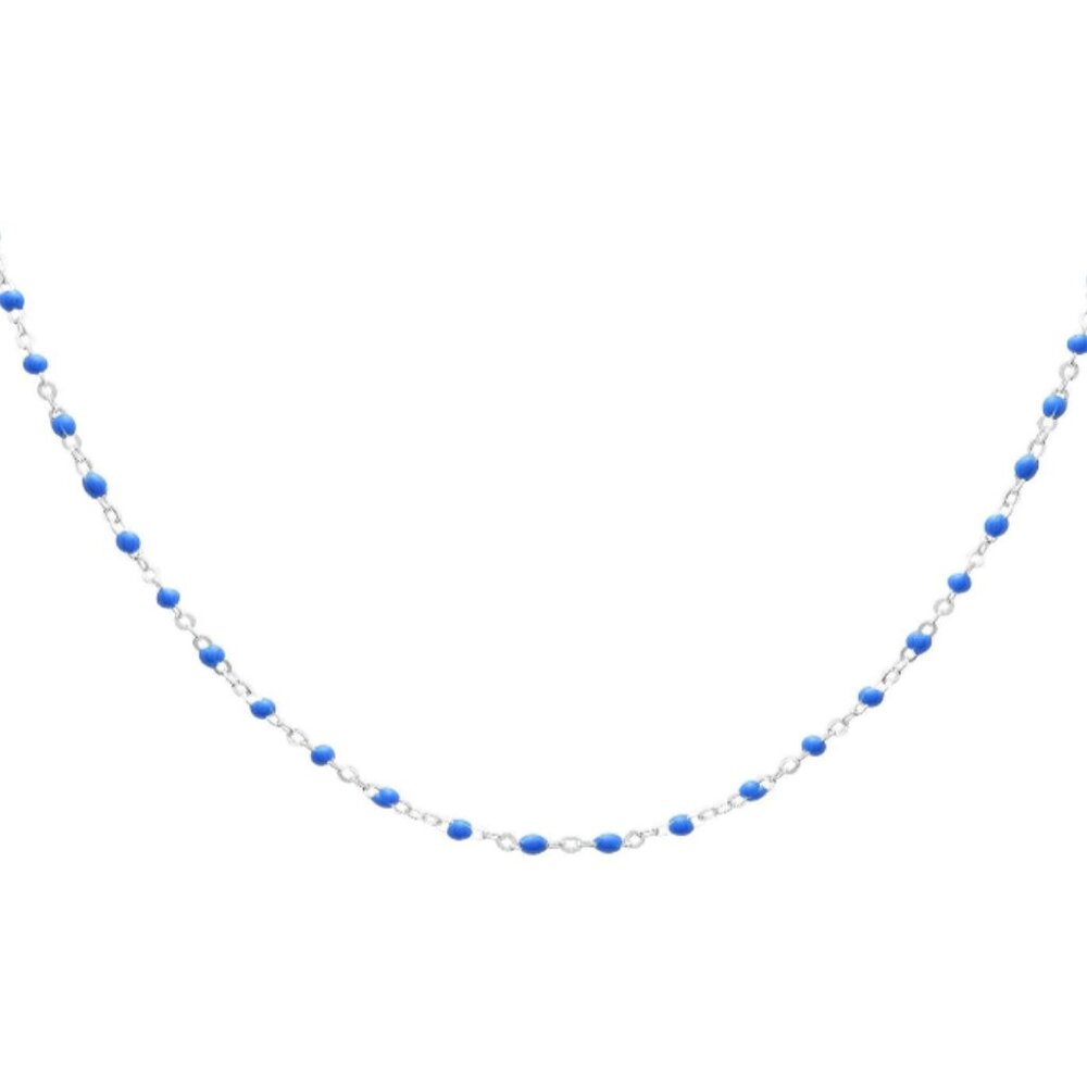 STERLING SILVER 925 BLUE ENAMEL NECKLACE
